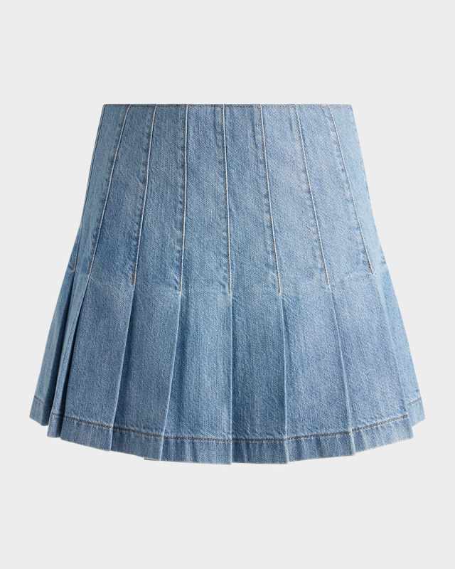 Carter Pleated Denim Mini Skirt